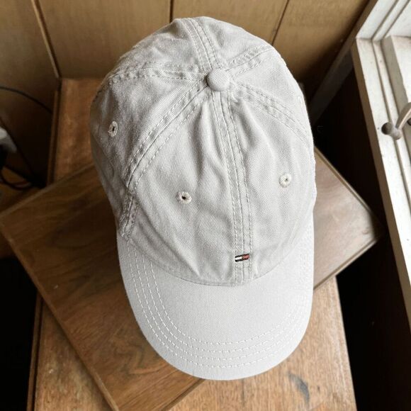 Vintage 90s Tommy Hilfiger Khaki Cotton Canvas Hat Cap Adjustable Back - One Siz - Picture 4 of 7